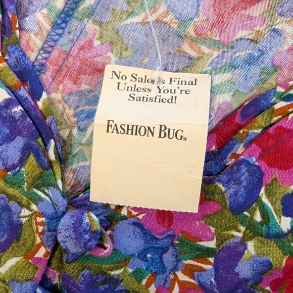 VINTAGE Nwt Floral Romper L Button Front Lace-Up Sides Flutter Sleeves Tie Back - Picture 9 of 13